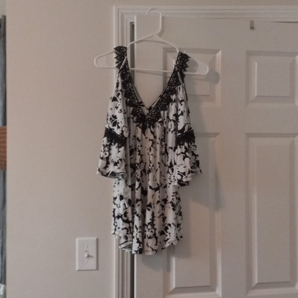 Brand new black and  long white shirt